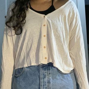 Cropped thin cardigan